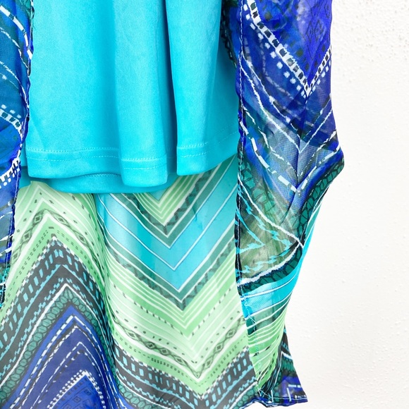 Umgee Size S High Low Boho Geometric Print Dress - Picture 6 of 7